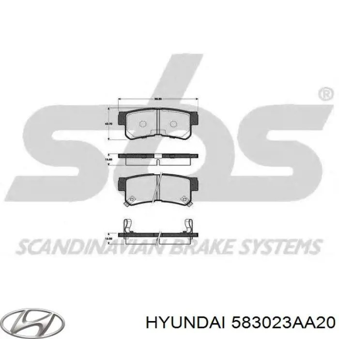 Колодки дисковые  Hyundai/Kia 583023AA20 цена, от 11.85 USD