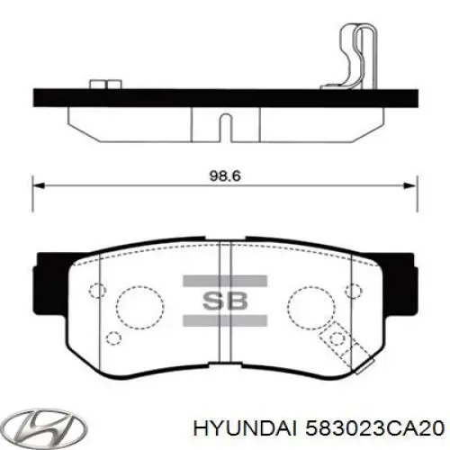Задние тормозные колодки 583023CA20 Hyundai/Kia