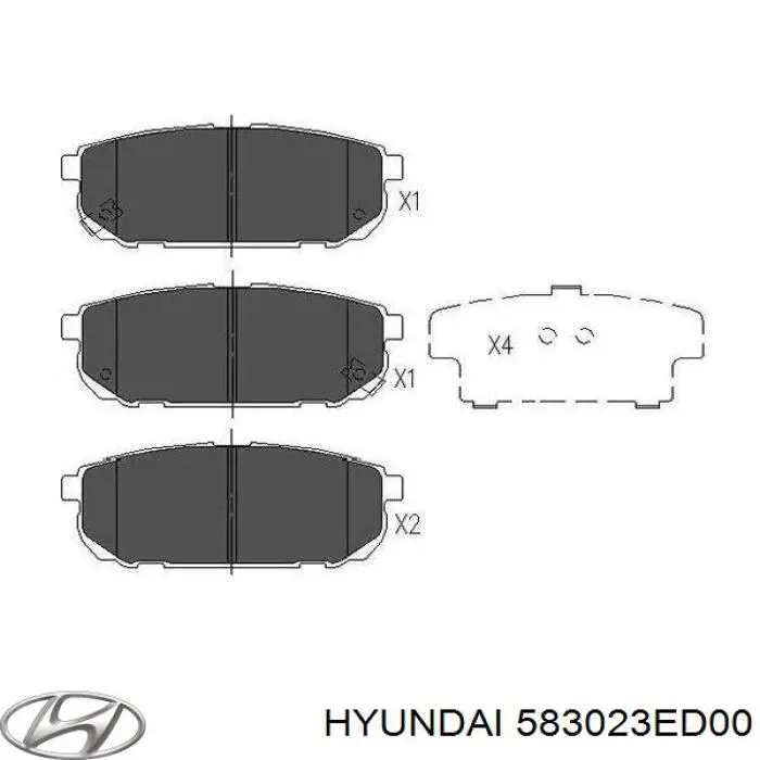 Купить 583023ED00 Hyundai/Kia Колодки тормозные задние, дисковые