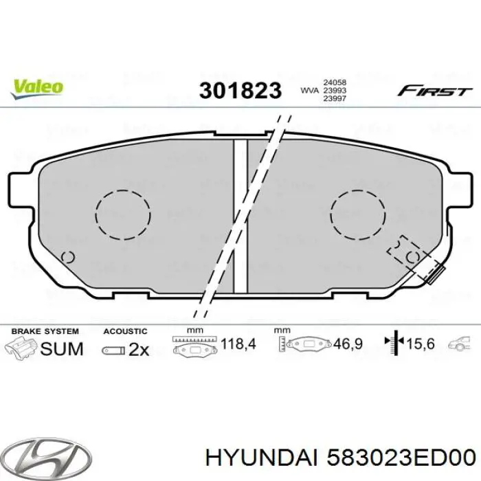 Колодки дисковые  Hyundai/Kia 583023ED00 цена, от 18.70 USD