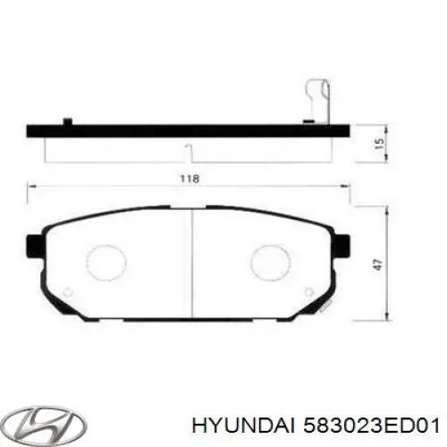 Задние дисковые колодки Hyundai/Kia 583023ED01