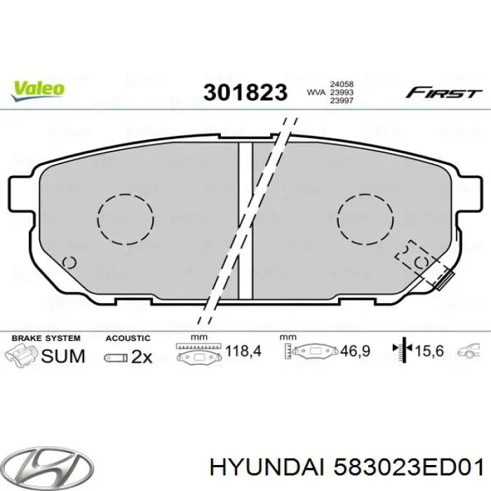 Колодки дисковые  Hyundai/Kia 583023ED01 цена, от 20.23 USD