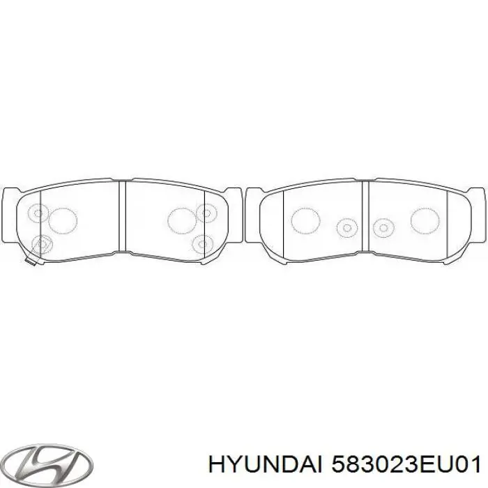Купить 583023EU01 Hyundai/Kia Колодки тормозные задние, дисковые