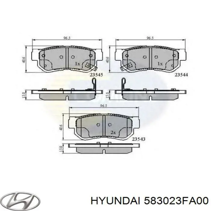 Купить 583023FA00 Hyundai/Kia Колодки тормозные задние, дисковые