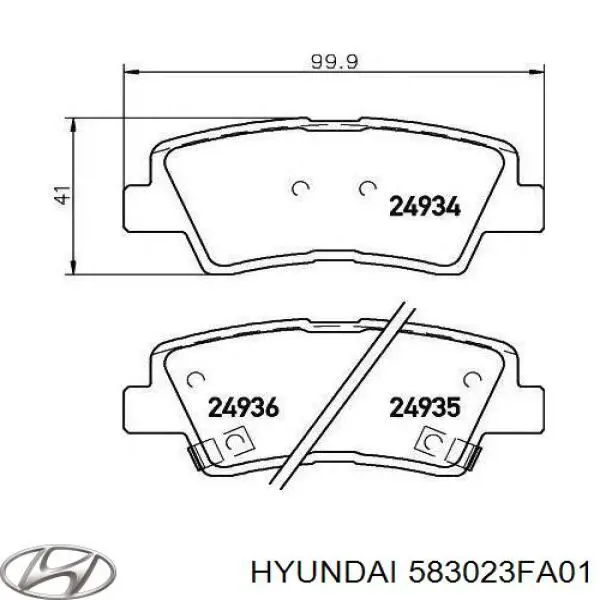 583023FA01 Hyundai/Kia колодки тормозные задние дисковые
