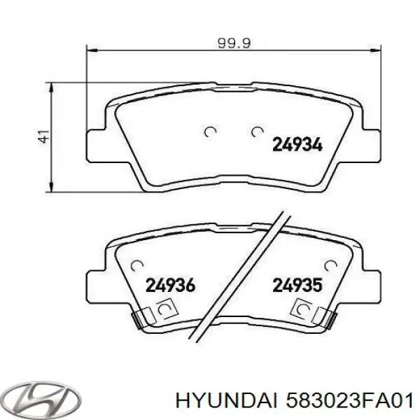 Задние тормозные колодки 583023FA01 Hyundai/Kia