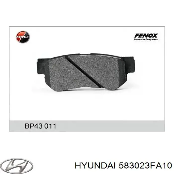 583023FA10 Hyundai/Kia колодки тормозные задние дисковые