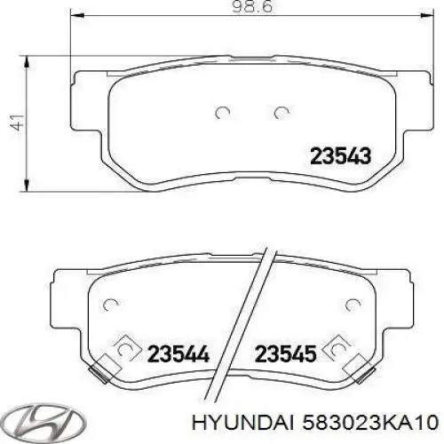 Купить 583023KA10 Hyundai/Kia Колодки тормозные задние, дисковые