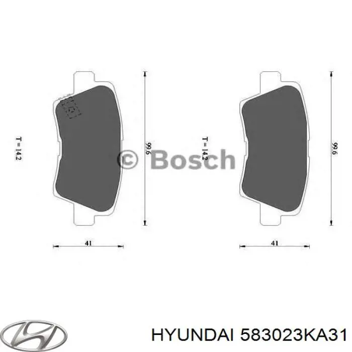 Задние тормозные колодки 583023KA31 Hyundai/Kia