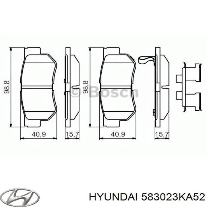 Задние тормозные колодки 583023KA52 Hyundai/Kia