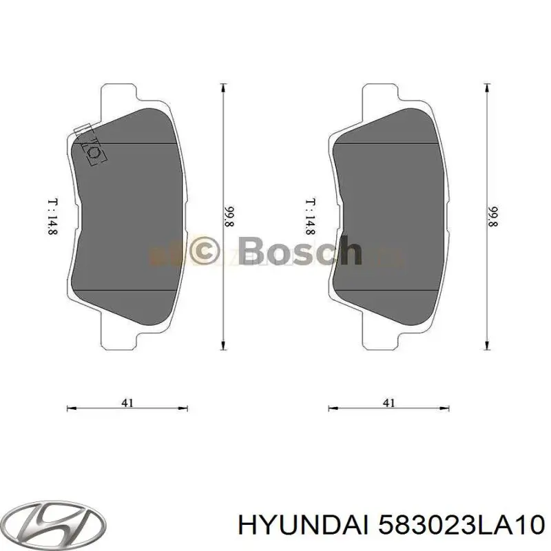Купить 583023LA10 Hyundai/Kia Колодки тормозные задние, дисковые