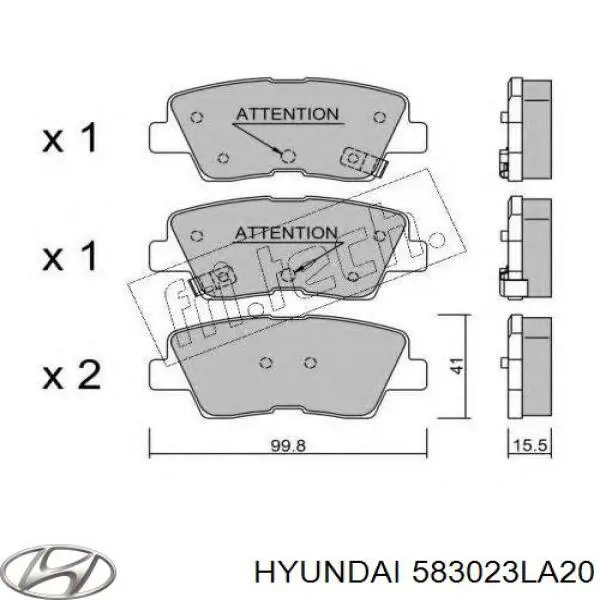 Задние тормозные колодки 583023LA20 Hyundai/Kia