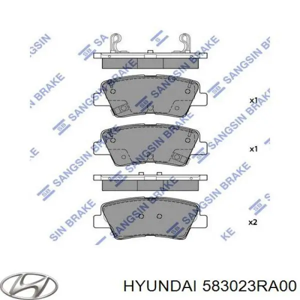 Купить 583023RA00 Hyundai/Kia Колодки тормозные задние, дисковые