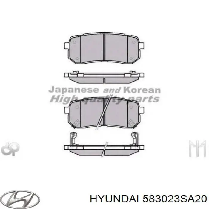 Купить 583023SA20 Hyundai/Kia Колодки тормозные задние, дисковые