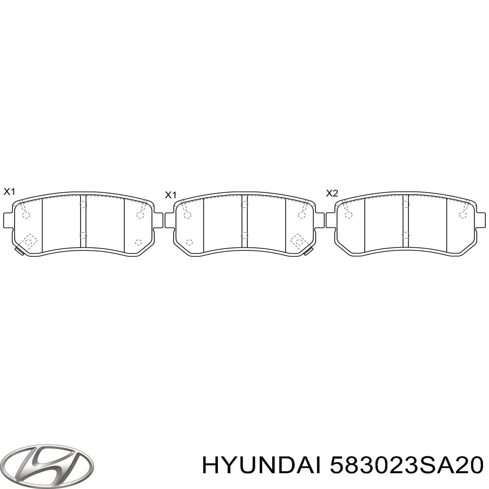 Задние дисковые колодки Hyundai/Kia 583023SA20