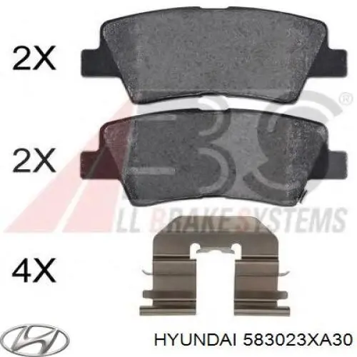 583023XA30 Hyundai/Kia колодки тормозные задние дисковые