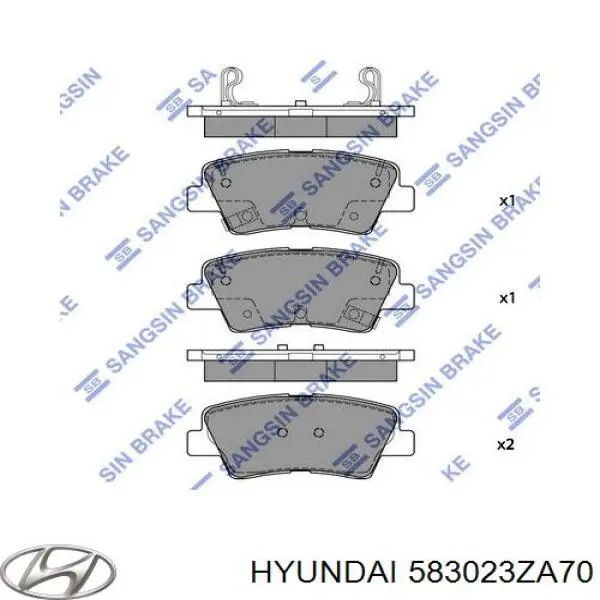 Задние тормозные колодки 583023ZA70 Hyundai/Kia