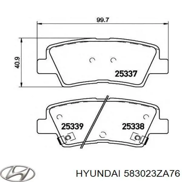 Задние тормозные колодки 583023ZA76 Hyundai/Kia