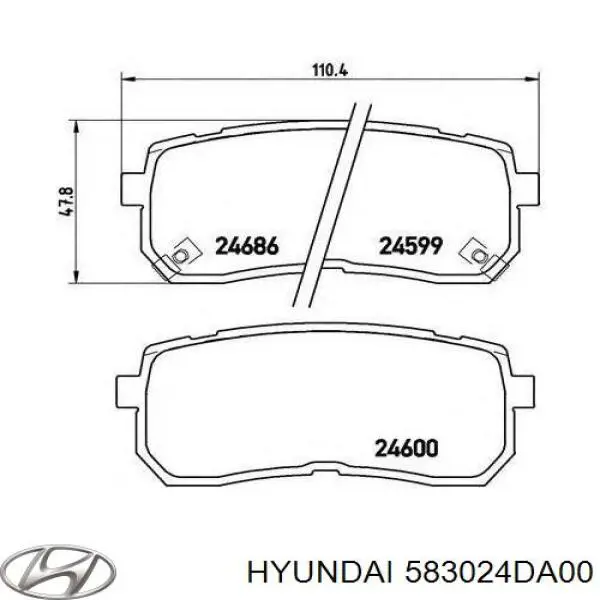 Задние тормозные колодки 583024DA00 Hyundai/Kia