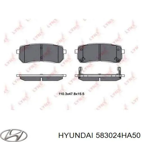 Задние тормозные колодки 583024HA50 Hyundai/Kia