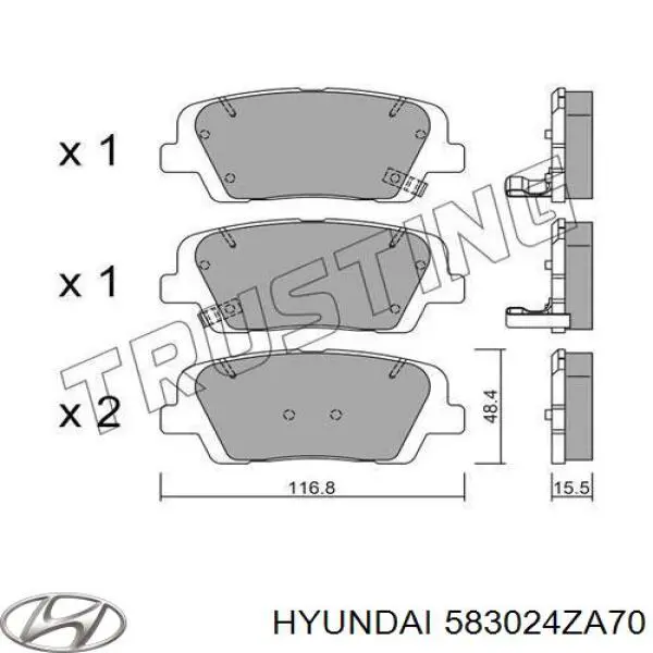 Задние тормозные колодки 583024ZA70 Hyundai/Kia