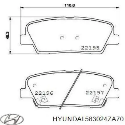 Купить 583024ZA70 Hyundai/Kia Колодки тормозные задние, дисковые