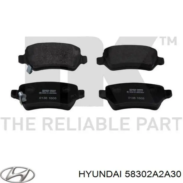 Задние тормозные колодки 58302A2A30 Hyundai/Kia