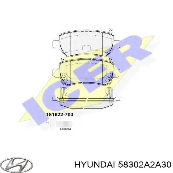 Задние тормозные колодки 58302A2A30 Hyundai/Kia