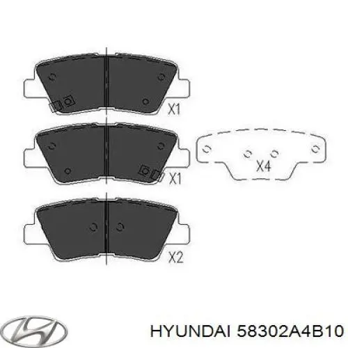 Задние тормозные колодки 58302A4B10 Hyundai/Kia