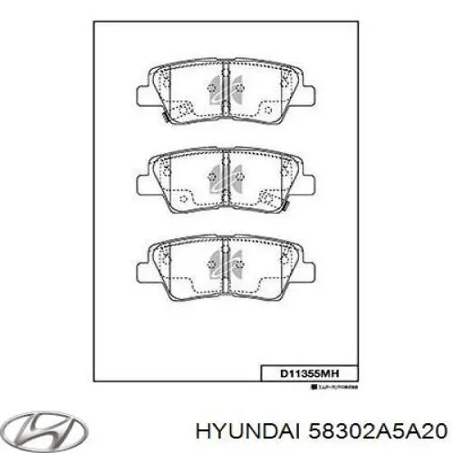 Задние тормозные колодки 58302A5A20 Hyundai/Kia