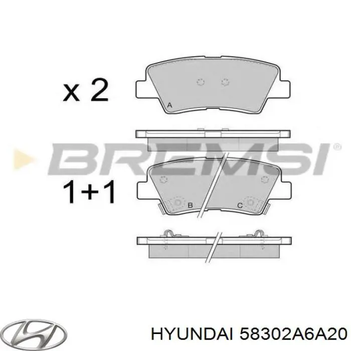58302A6A20 Hyundai/Kia Колодки тормозные дисковые комплект