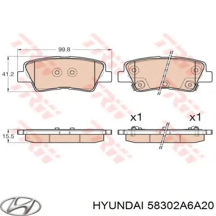 Купить 58302A6A20 Hyundai/Kia Колодки тормозные задние, дисковые