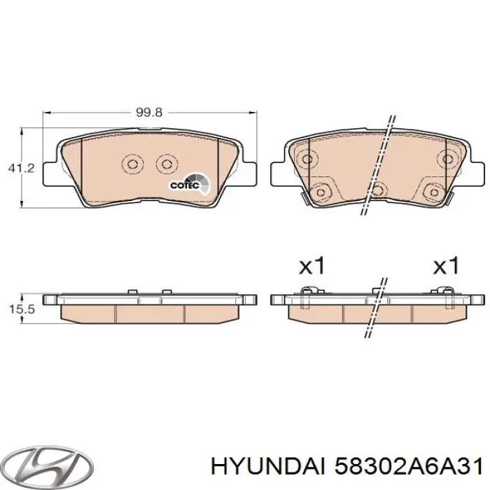 Купить 58302A6A31 Hyundai/Kia Колодки тормозные задние, дисковые