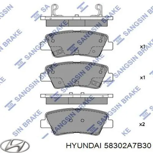 Купить 58302A7B30 Hyundai/Kia Колодки тормозные задние, дисковые