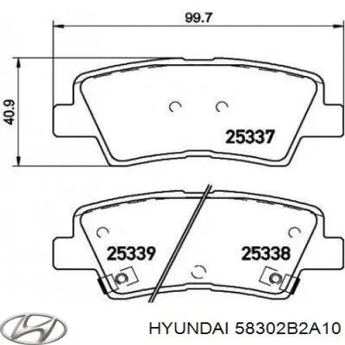 Колодки дисковые  Hyundai/Kia 58302B2A10 цена, от 25.42 USD
