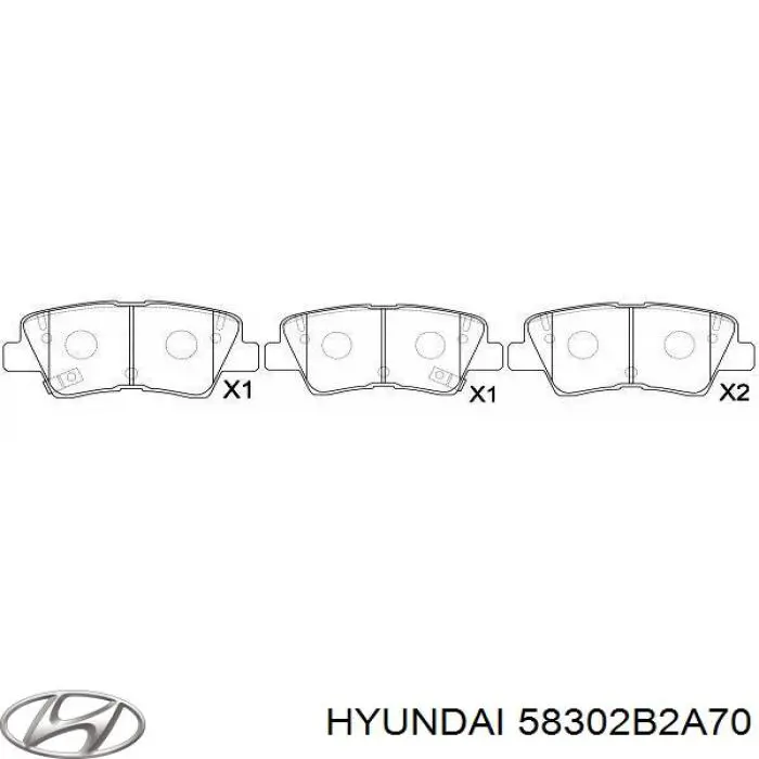 Задние тормозные колодки 58302B2A70 Hyundai/Kia