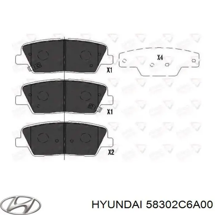 Задние тормозные колодки 58302C6A00 Hyundai/Kia
