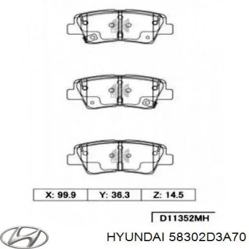 Купить 58302D3A70 Hyundai/Kia Колодки тормозные задние, дисковые