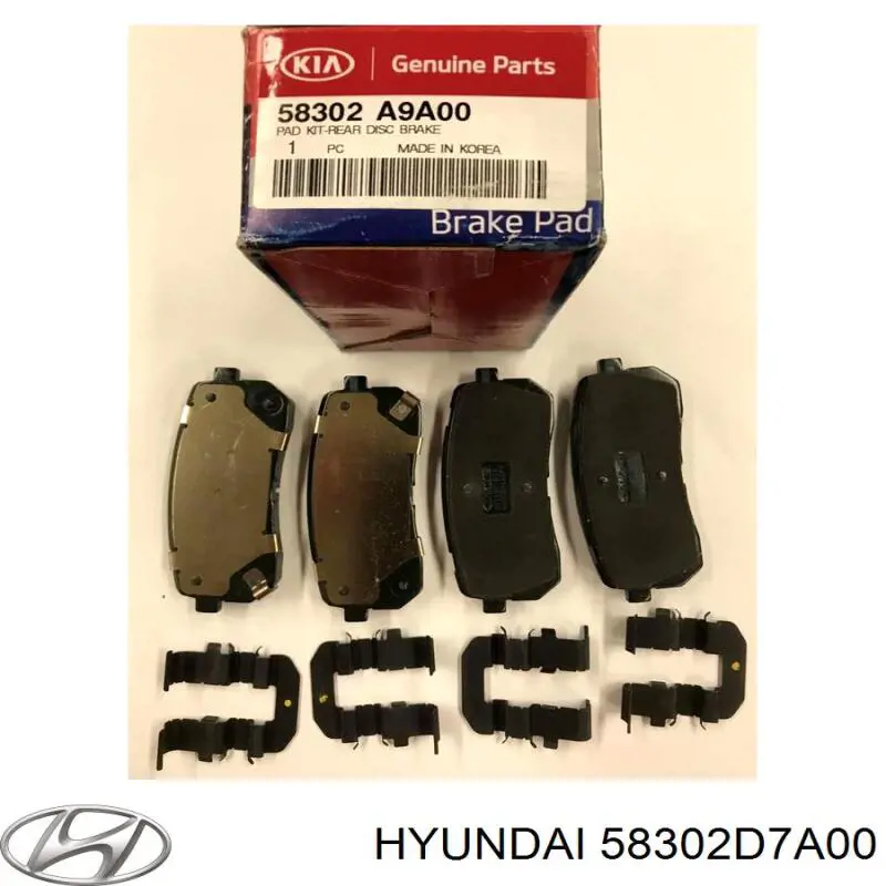 58302D7A00 Hyundai/Kia Sapatas do freio traseiras de disco