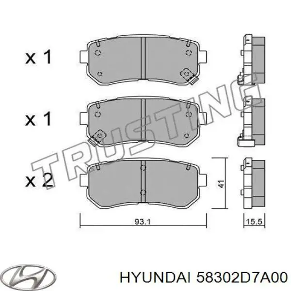 Sapatas do freio traseiras de disco Hyundai/Kia 58302D7A00 preço, a partir de 50,93 USD