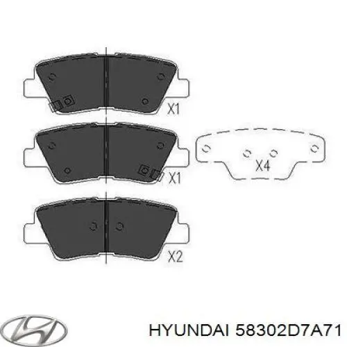 58302D7A71 Hyundai/Kia задние тормозные колодки