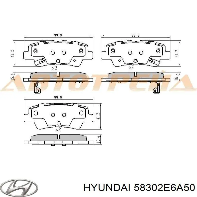 Купить 58302E6A50 Hyundai/Kia Колодки тормозные задние, дисковые