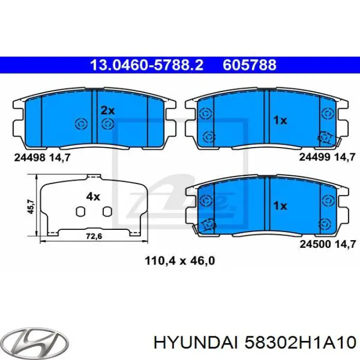 Колодки дисковые  Hyundai/Kia 58302H1A10 цена, от 21.47 USD