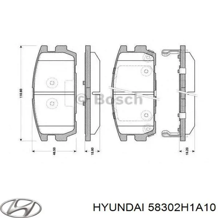 Купить 58302H1A10 Hyundai/Kia Колодки тормозные задние, дисковые