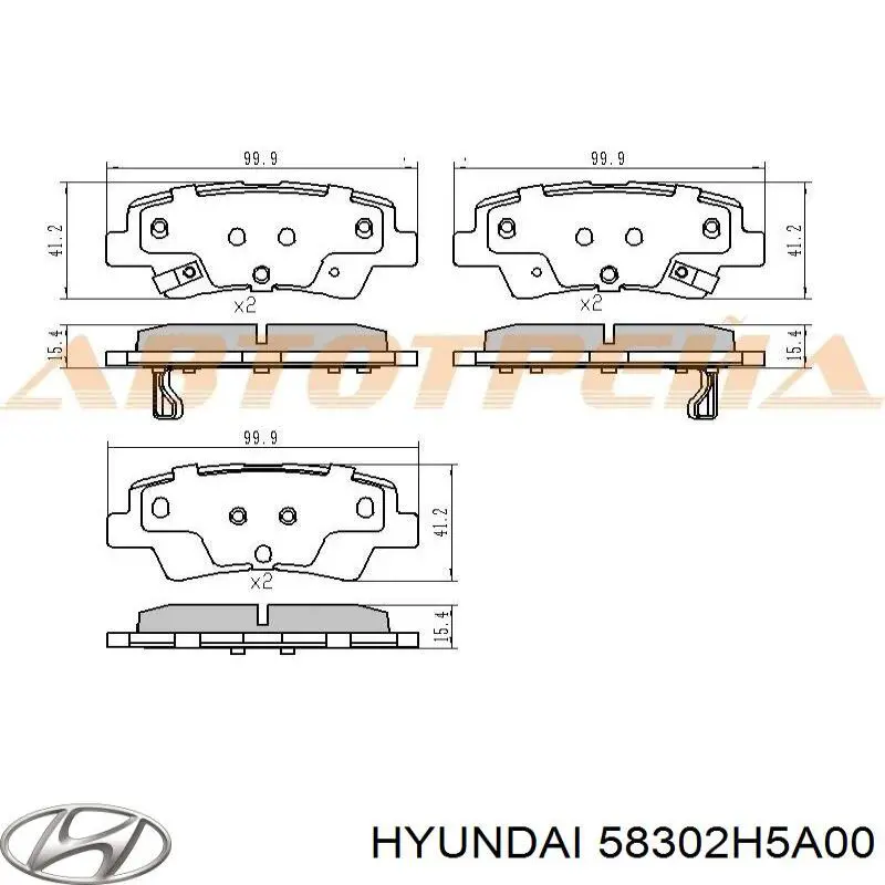 58302H5A00 Hyundai/Kia колодки тормозные задние дисковые