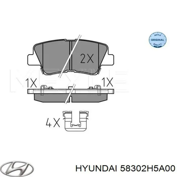 Pastillas de freno traseras 58302H5A00 Hyundai/Kia