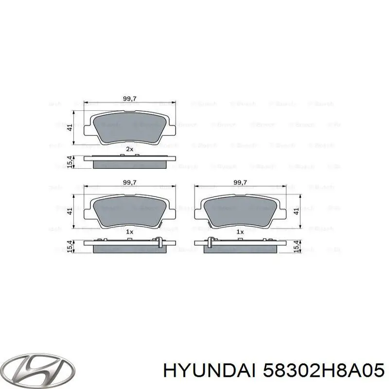 Задние тормозные колодки 58302H8A05 Hyundai/Kia