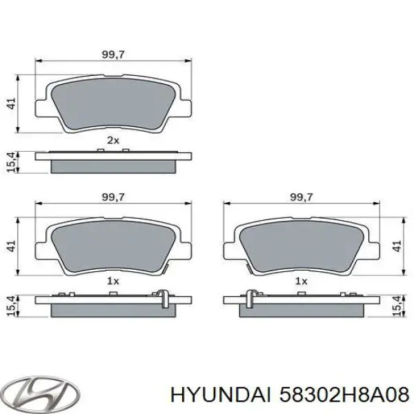Купить 58302H8A08 Hyundai/Kia Колодки тормозные задние, дисковые
