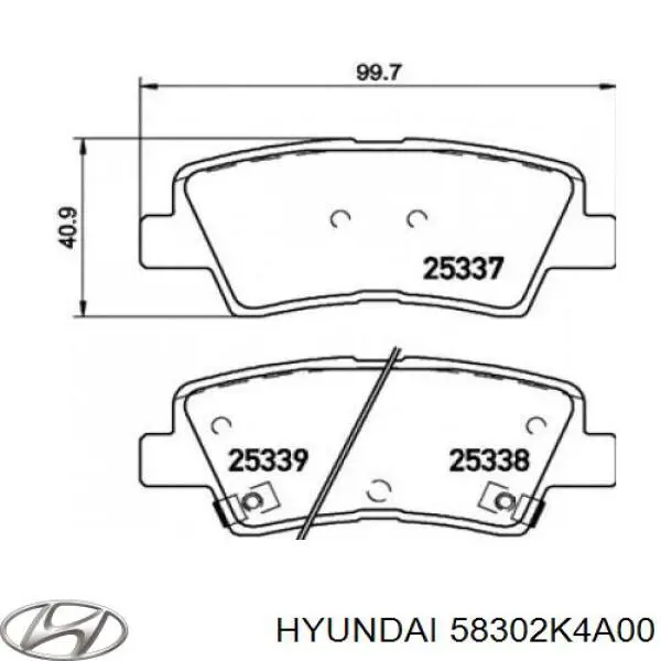 Задние дисковые колодки Hyundai/Kia 58302K4A00