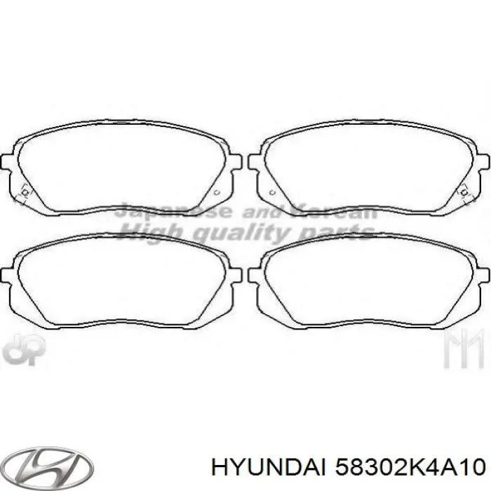 58302K4A10 Hyundai/Kia Колодки тормозные дисковые комплект